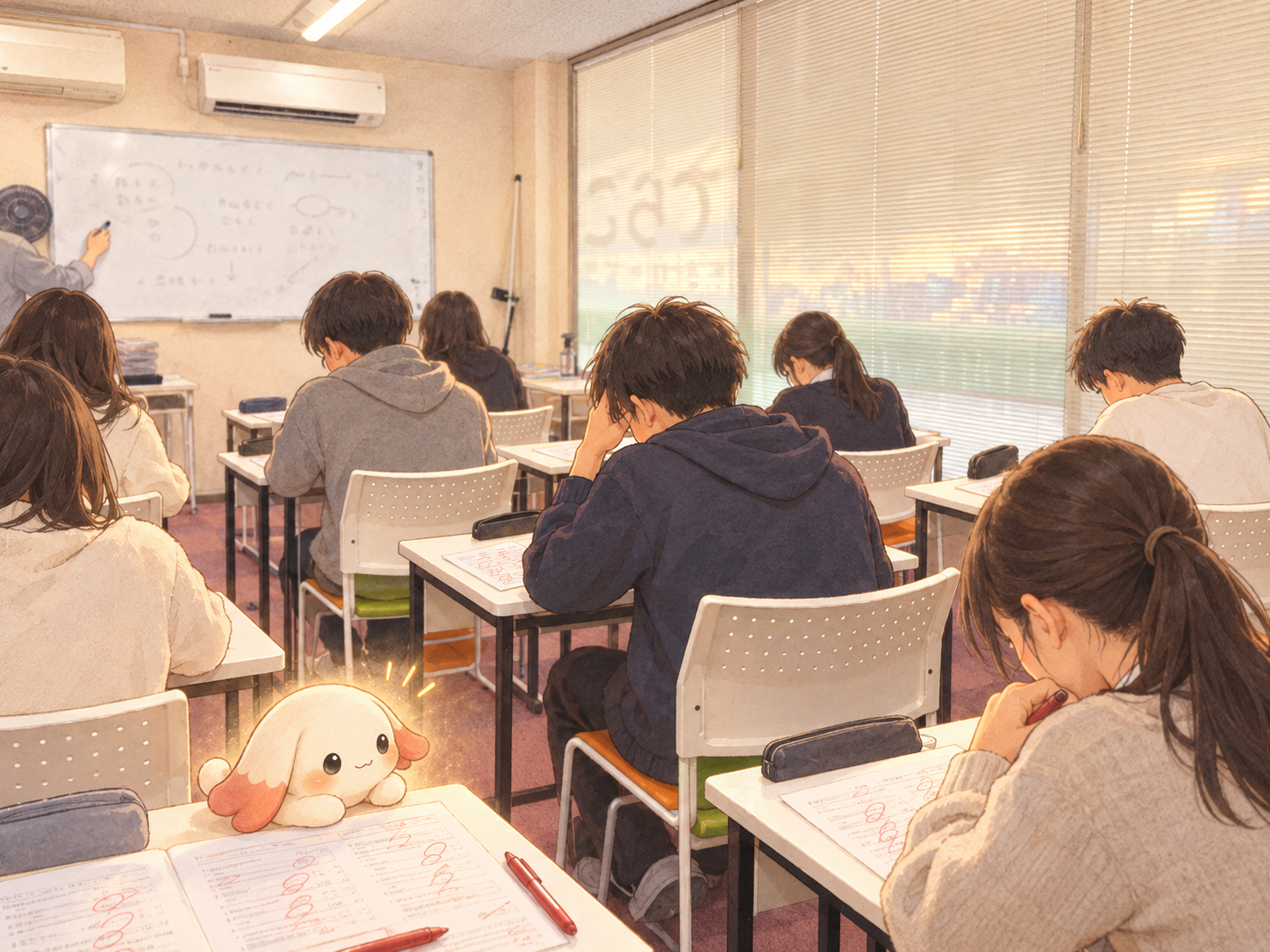 温かな教室で学ぶ午後